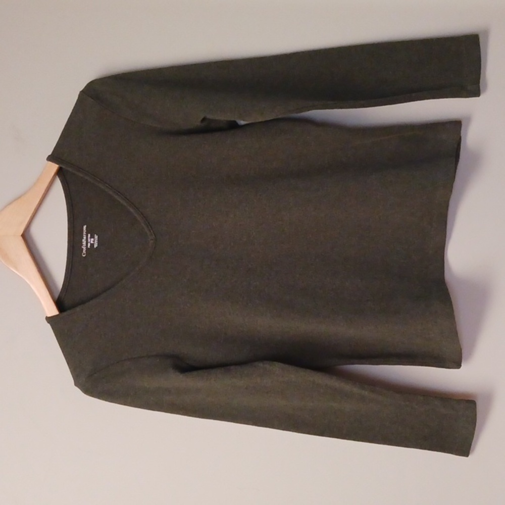 Croft & Barrow Pima Cotton V-neck Long Sleeve Top Size PS